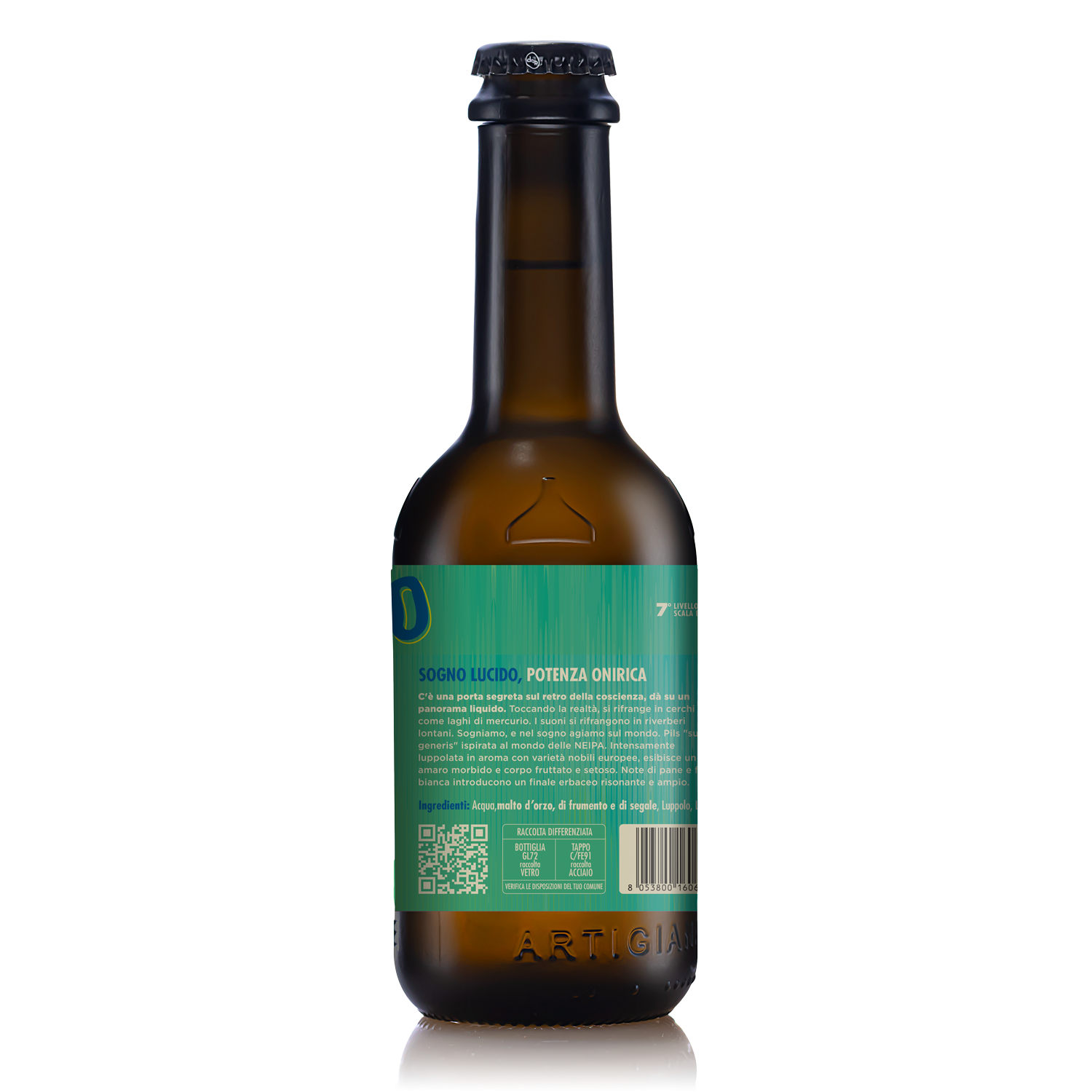 Birra artigianale SOGNO LUCIDO bottiglia 33 cl Birrificio Italiano retro