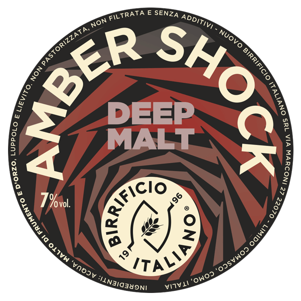 AMBER SHOCK beer stamp Birrificio Italiano
