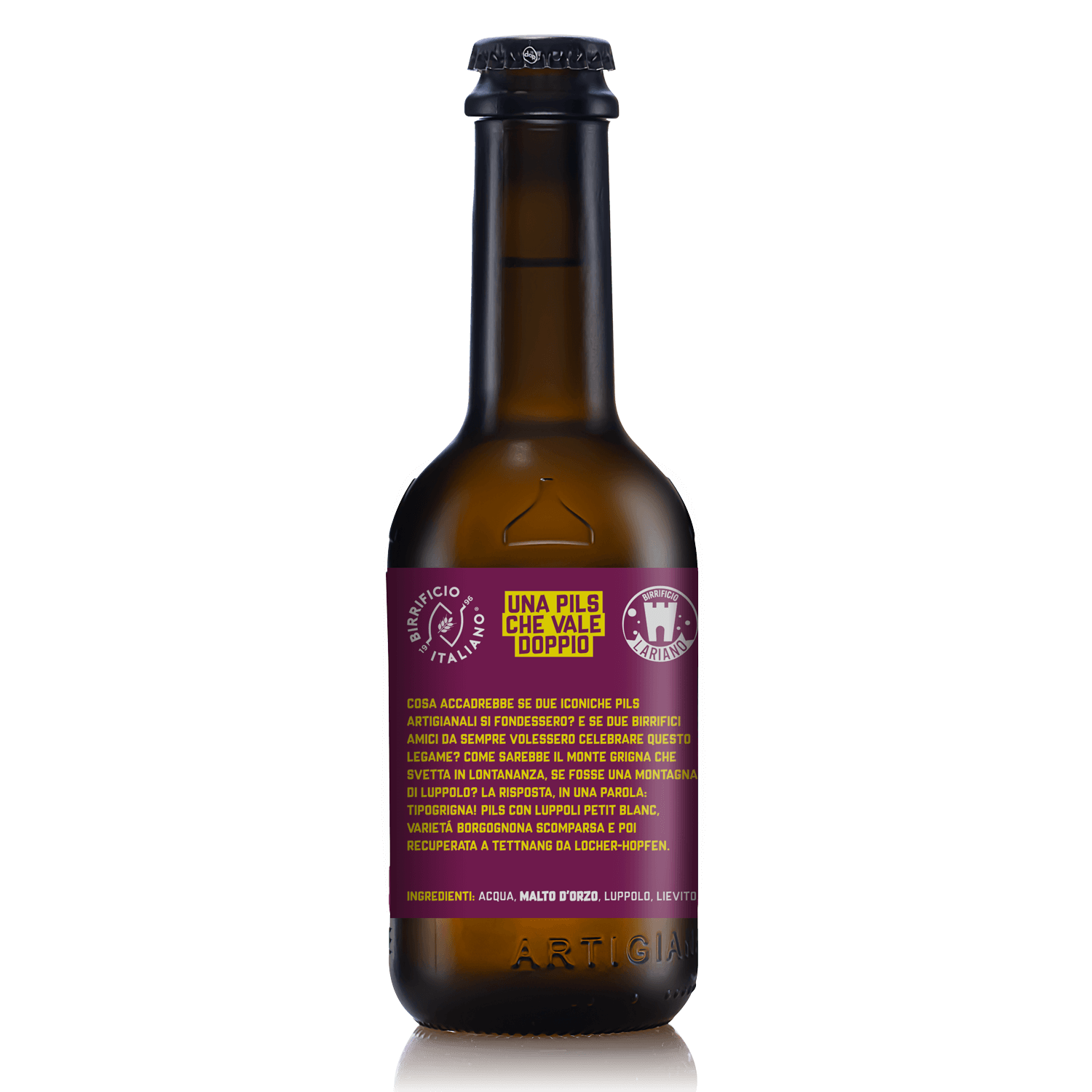 TipoGrigna 33 cl bottle back Birrificio Italiano