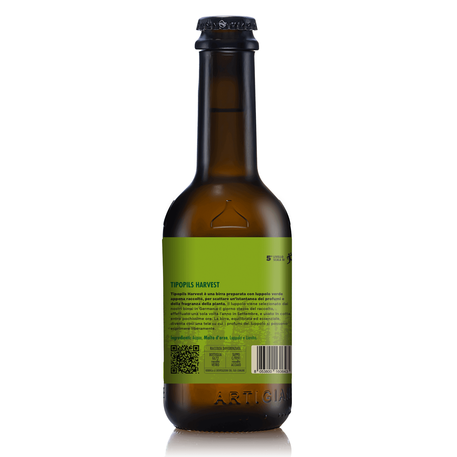 Tipopils 33 cl bottle back  Birrificio Italiano